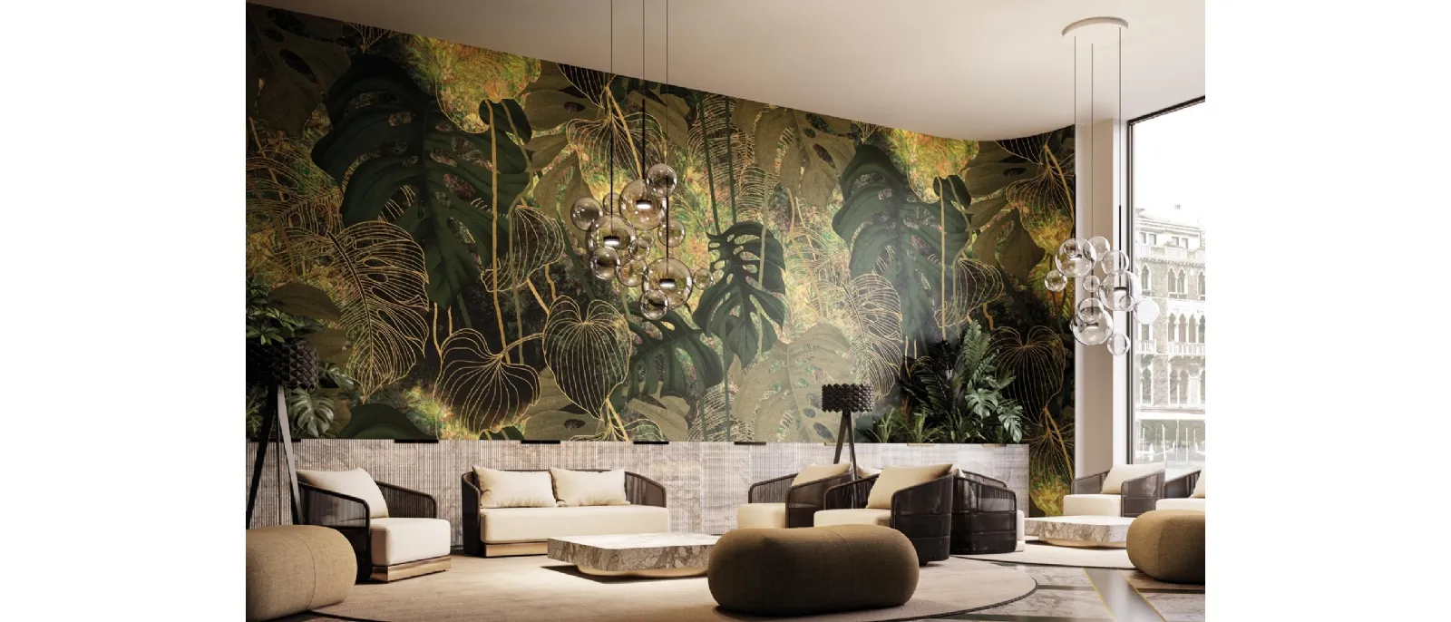 Carta da parati Golden Leaf di Instabilelab