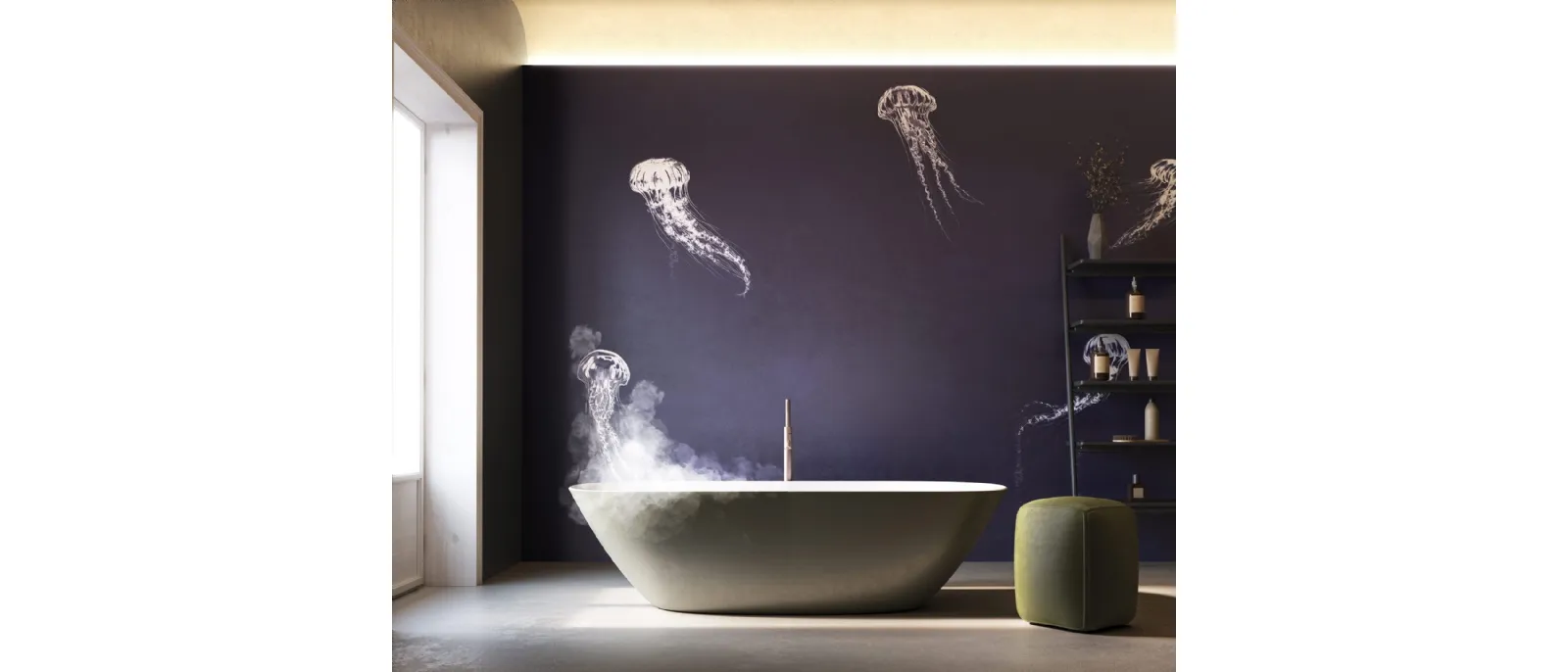 Carta da parati con animali marini Onera di Instabilelab