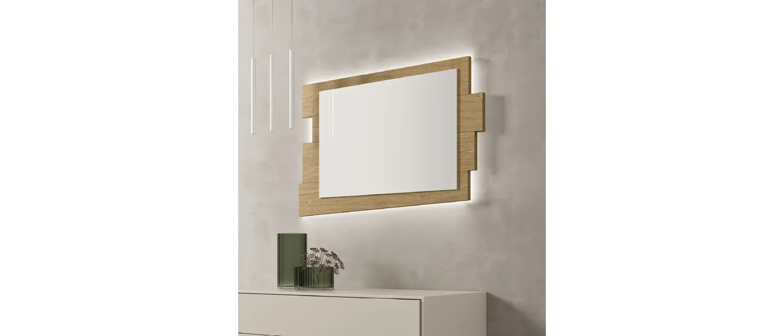 Specchiera Scuderia con cornice in legno di Maronese