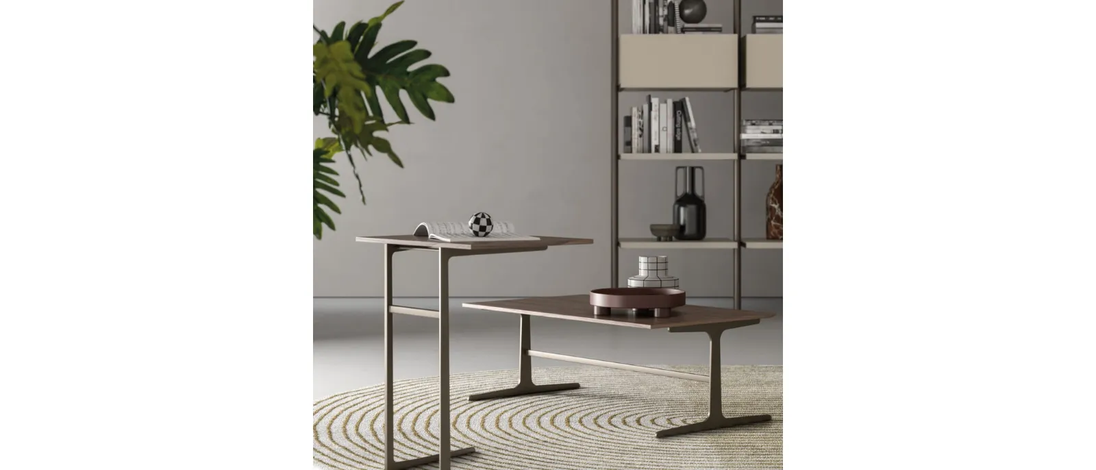 Tavolino Lama in materico Noce di Orme