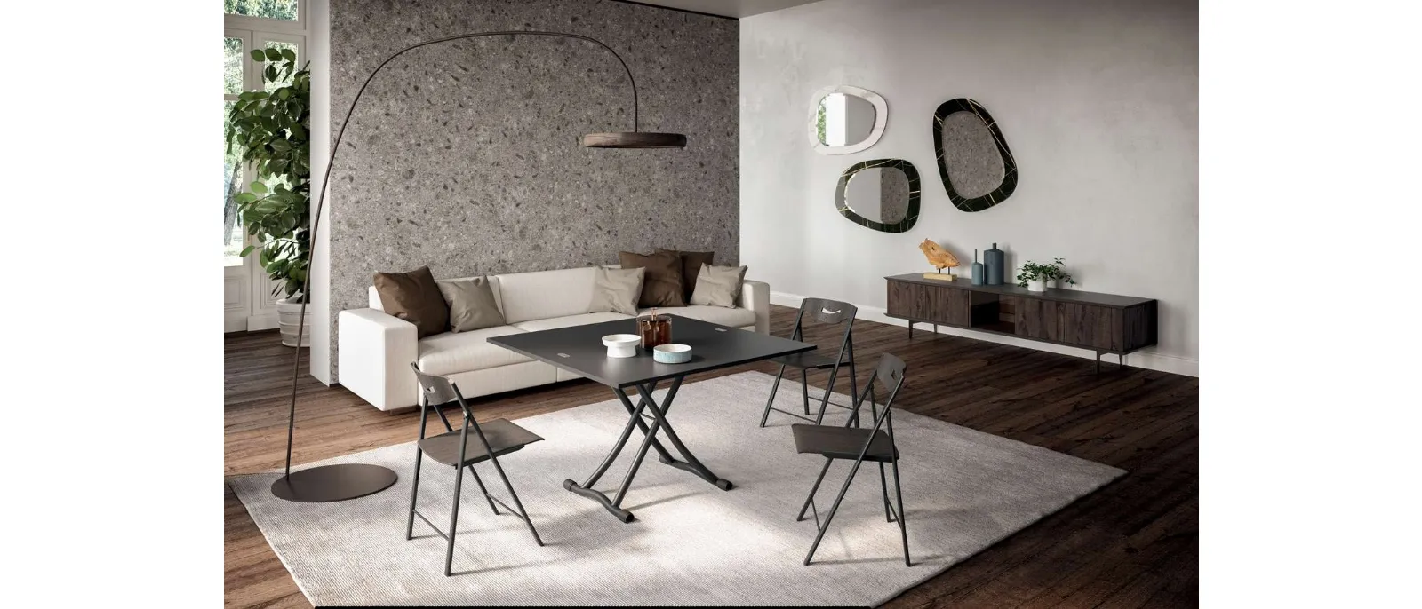 Tavolino Trasformabile in tavolo Sydney CR di Ozzio