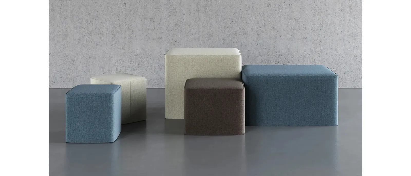 Pouf in tessuto disponibile in cinque misure diverse Porter di Doimo Salotti