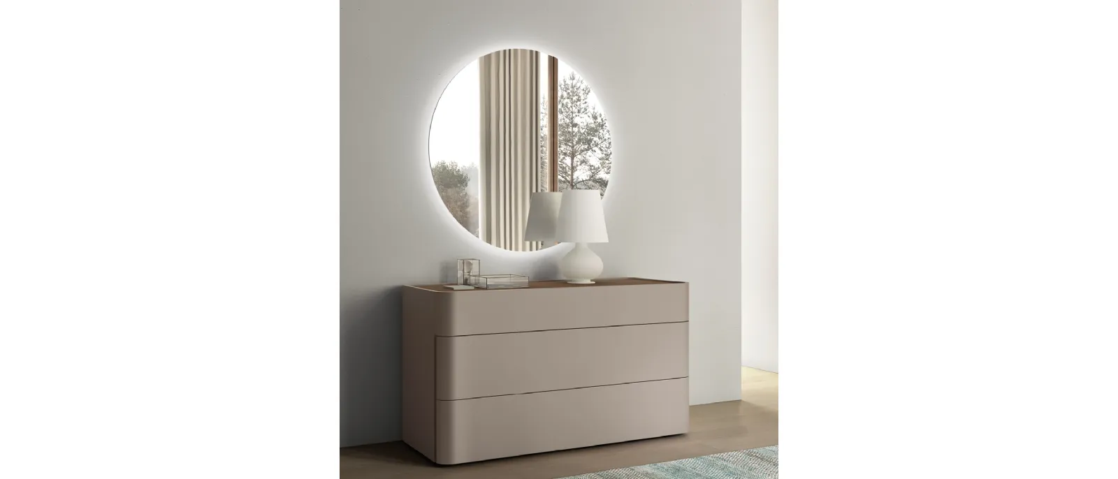 Specchiera con Led Tonda di Maronese