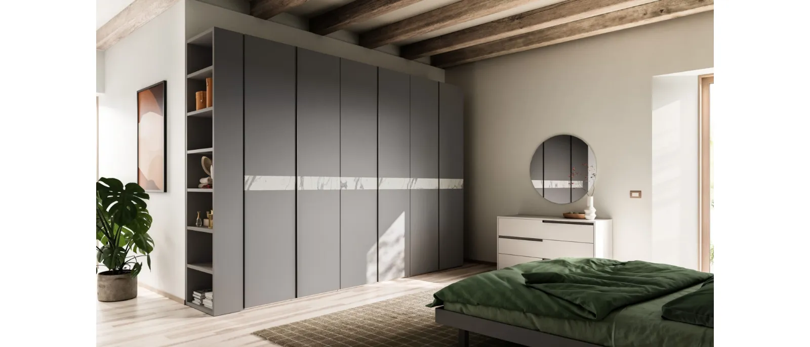 Armadio su misura Lena 35 con inserto in marmo di Orme