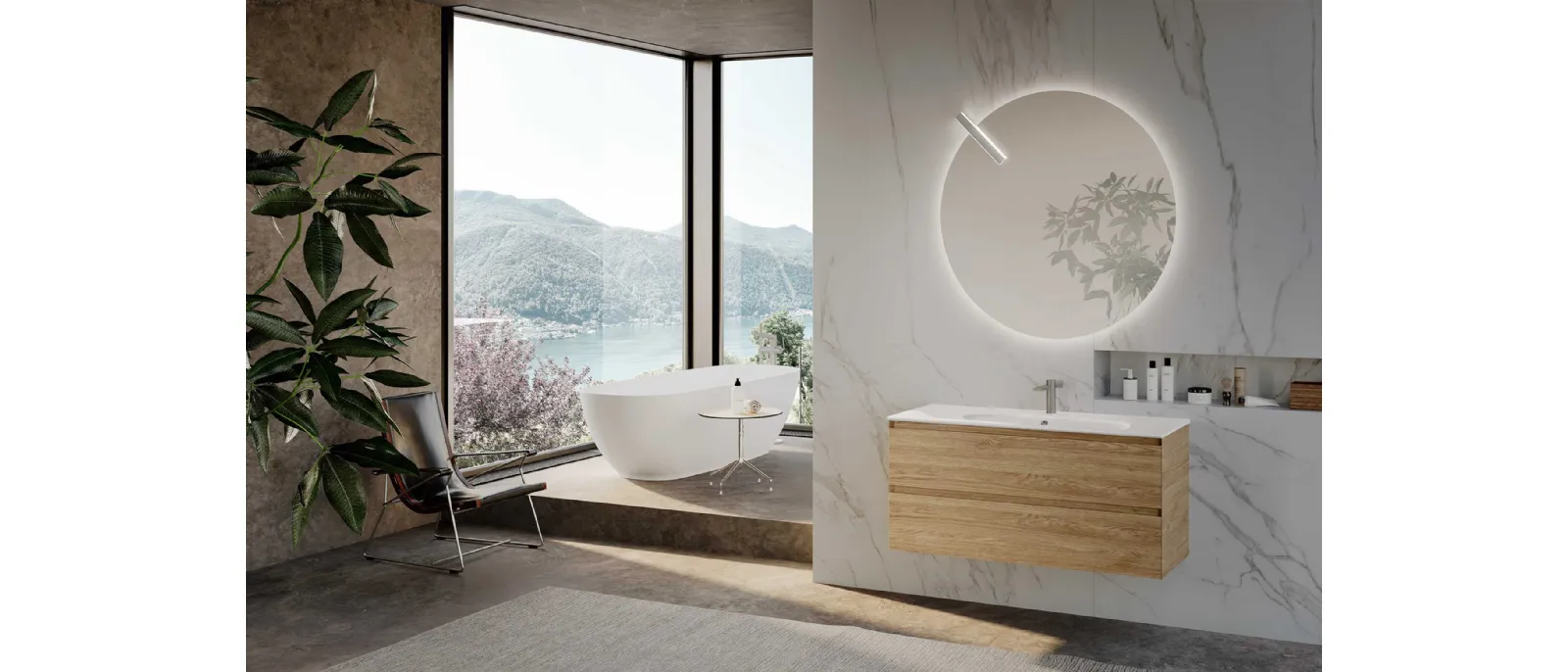 Mobile da Bagno sospeso Block System Picasso C25 di Baxar
