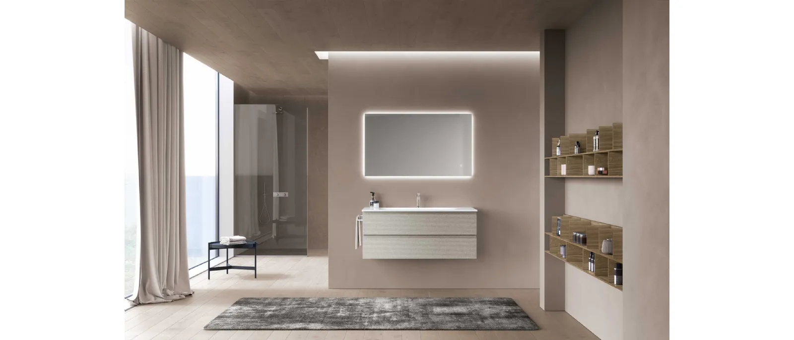 Mobile da Bagno sospeso Block System Soft C20 di Baxar