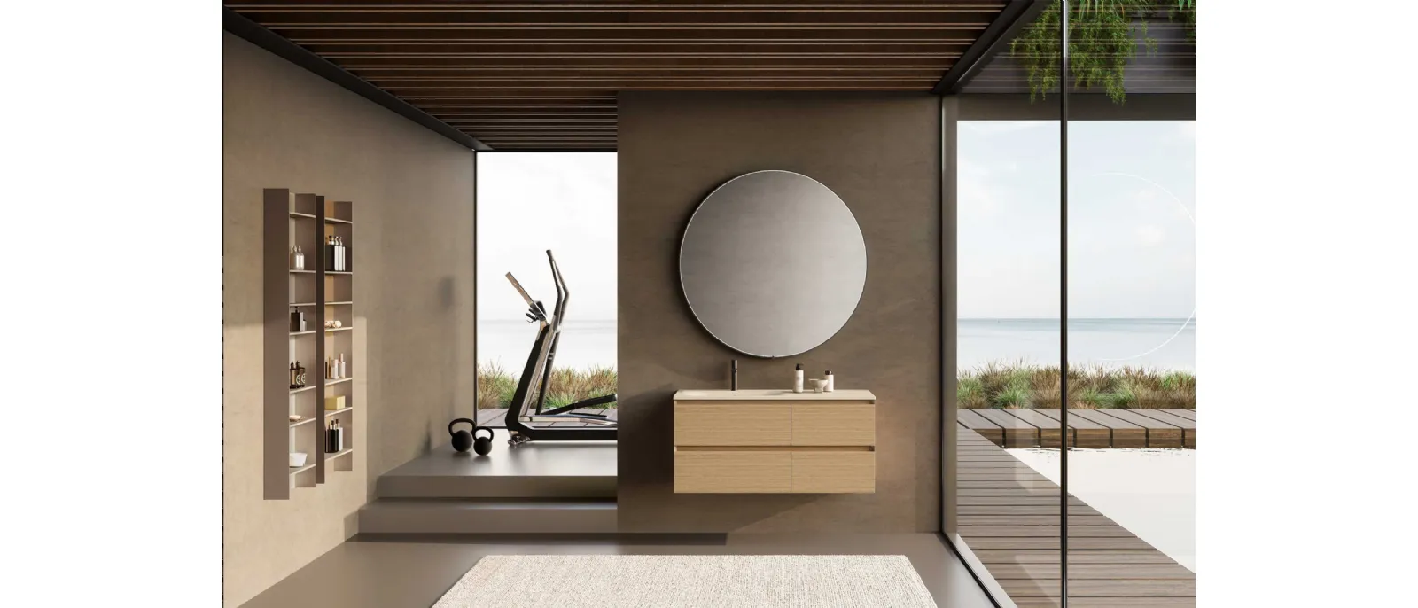 Mobile da Bagno sospeso Block System Soft C21 di Baxar