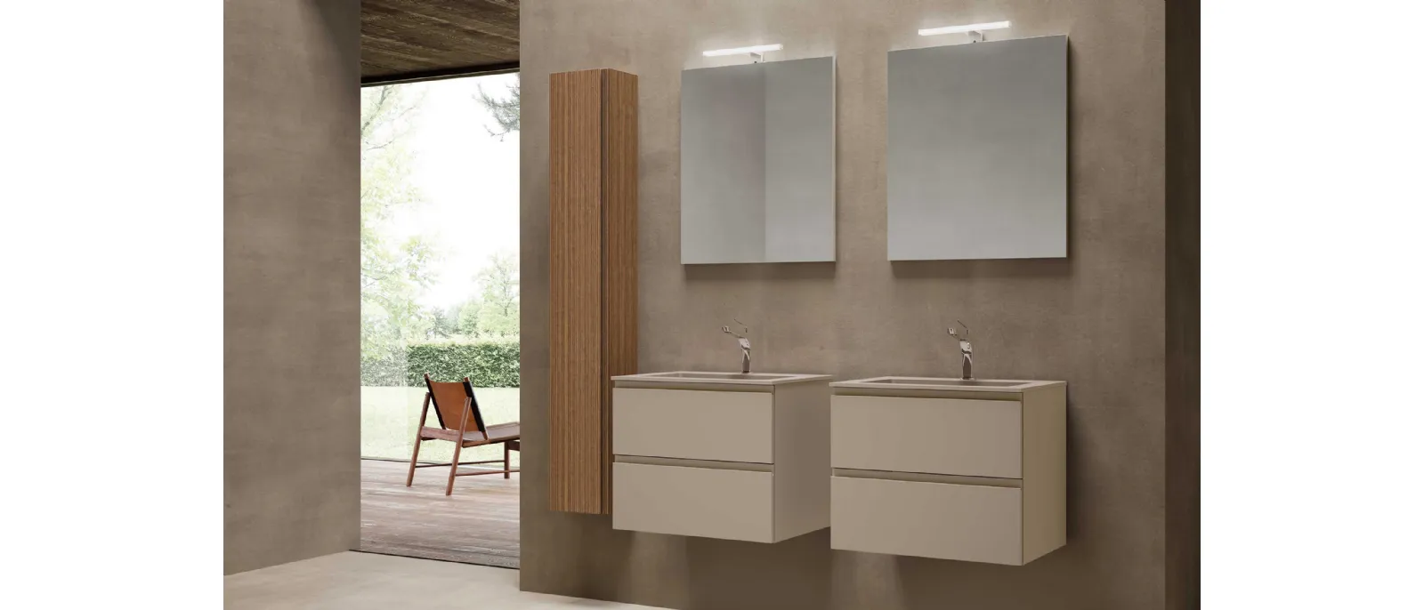 Mobile da Bagno sospeso Block System Syntesi C29 di Baxar