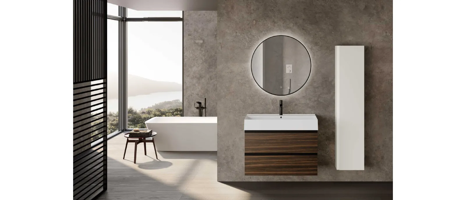 Mobile da Bagno sospeso Block System Tube C27 di Baxar