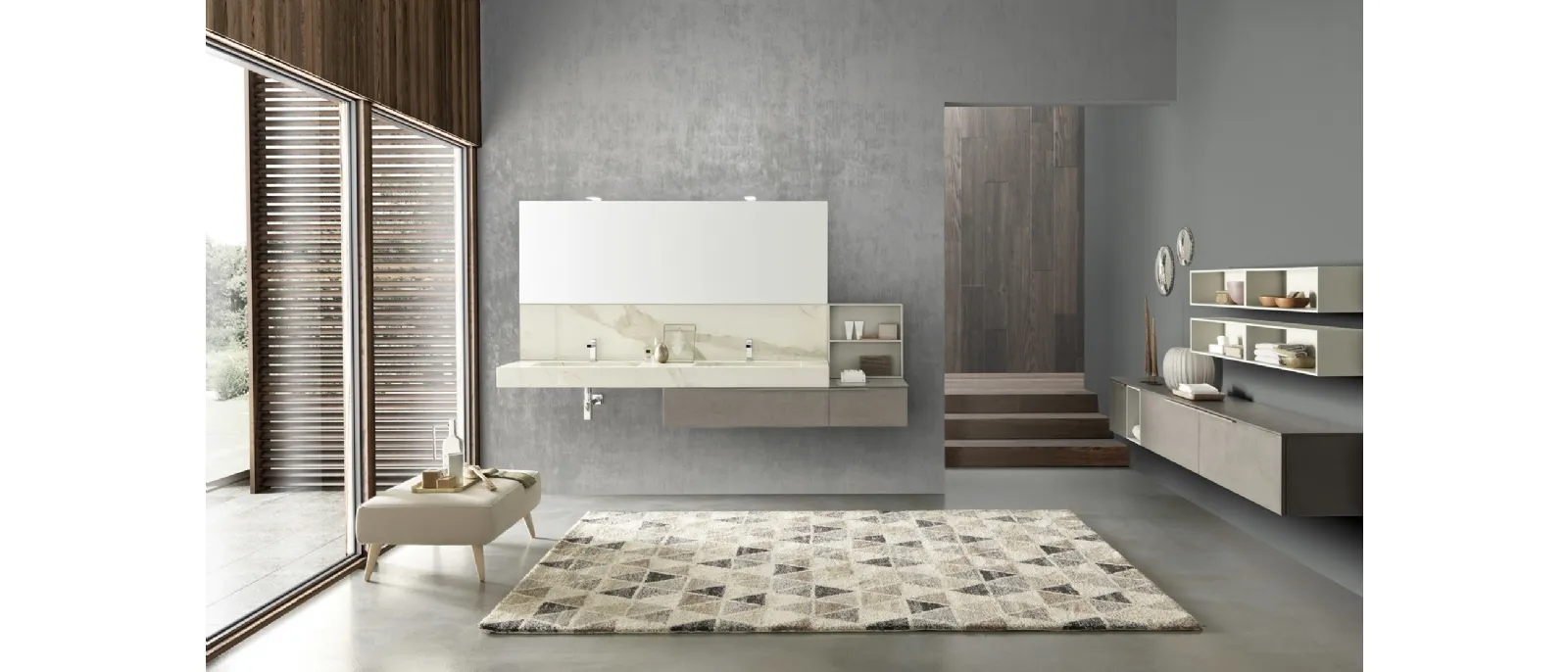 Mobile da Bagno sospeso M1 System C101 in ecomalta di Baxar