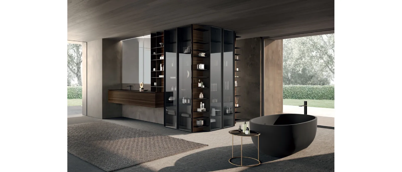 Mobile da Bagno M3 System 309 in eucalipto impiallacciato di Baxar