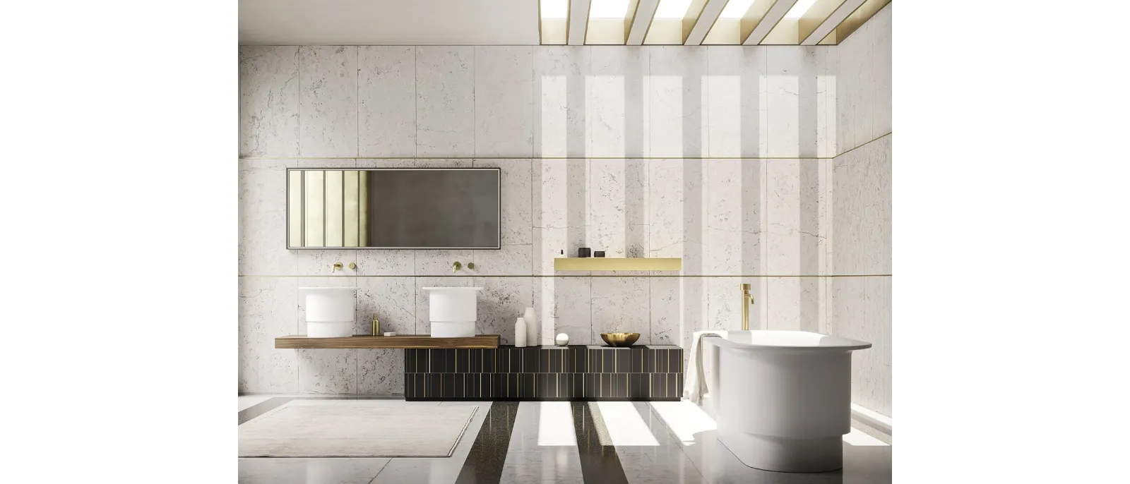 Mobile da Bagno Sky Texture 12 finitura golden nero di Arbi