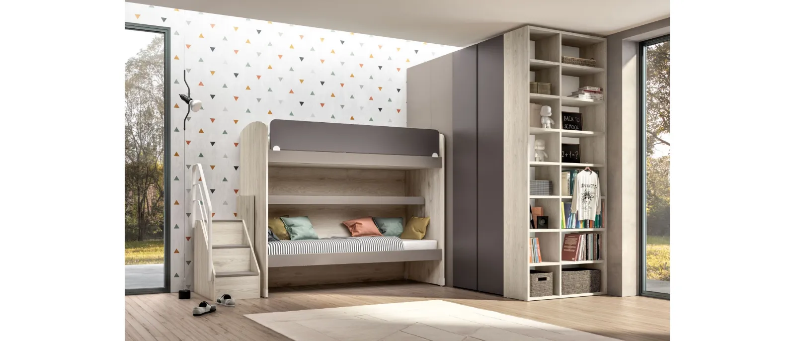 Camera moderna con letto a castello Room 162 di Zg Mobili