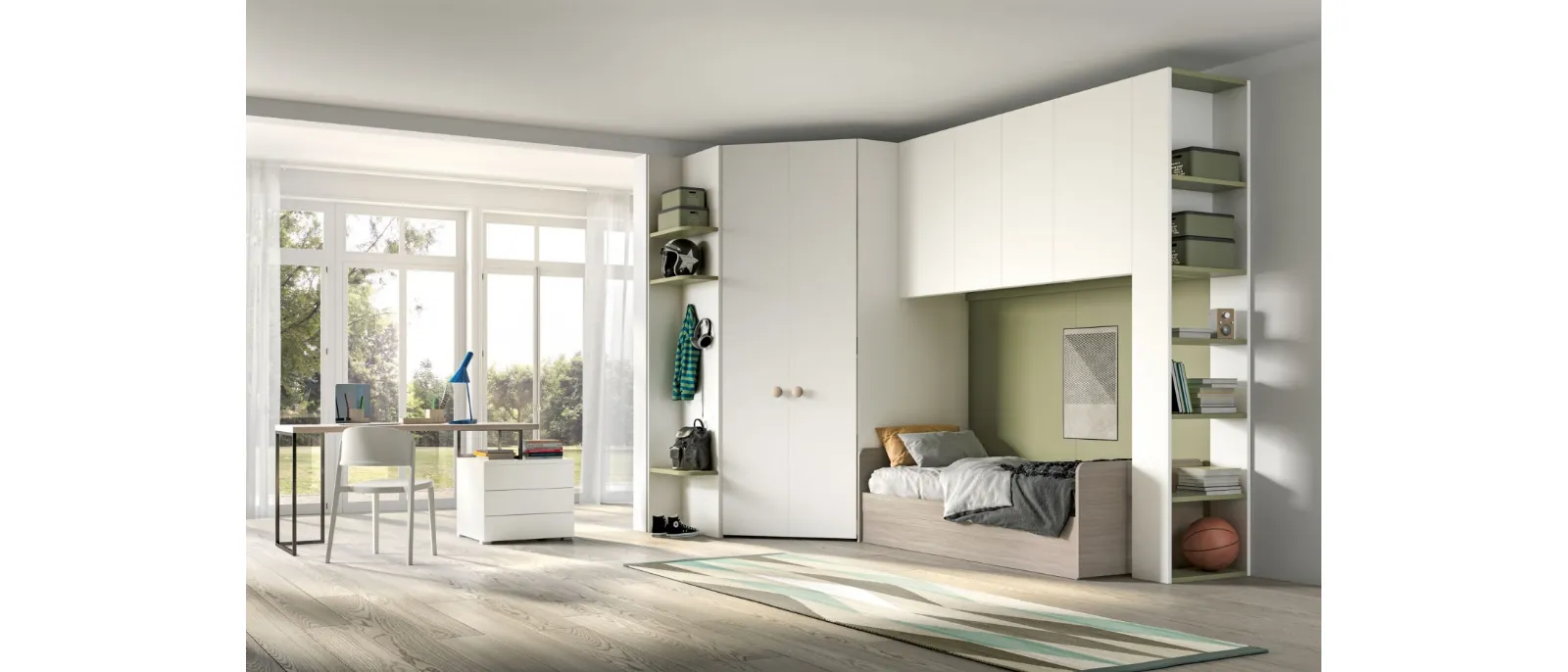 Camera moderna con ponte Room 141 di Zg Mobili