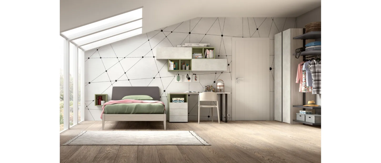 Cameretta moderna per ragazzi Room 110 di Zg Mobili