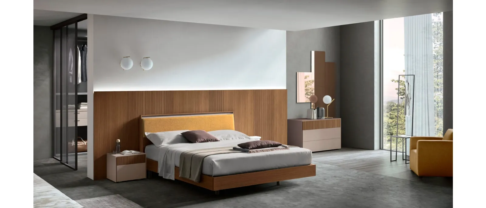 Letto con testiera Aida di Maronese