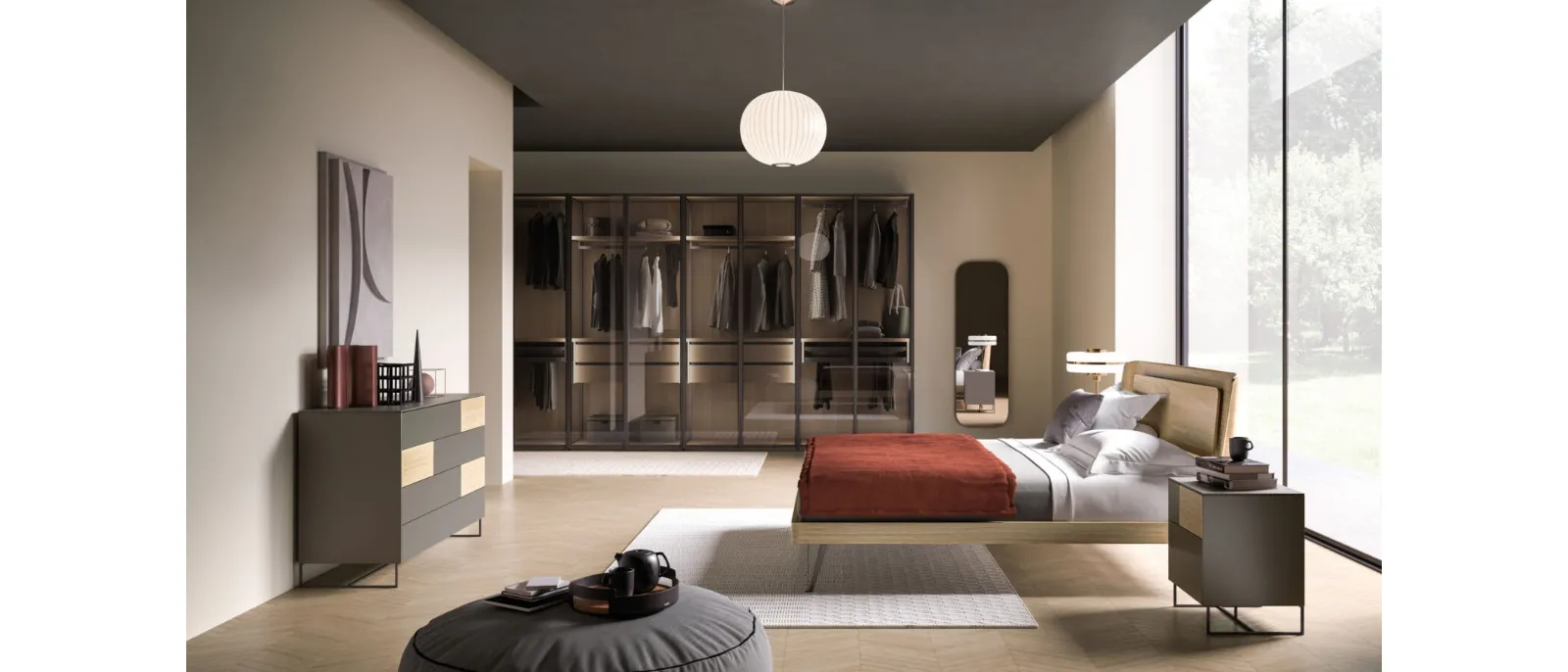 Letto Aura Night 12 in materico Rovere di Orme