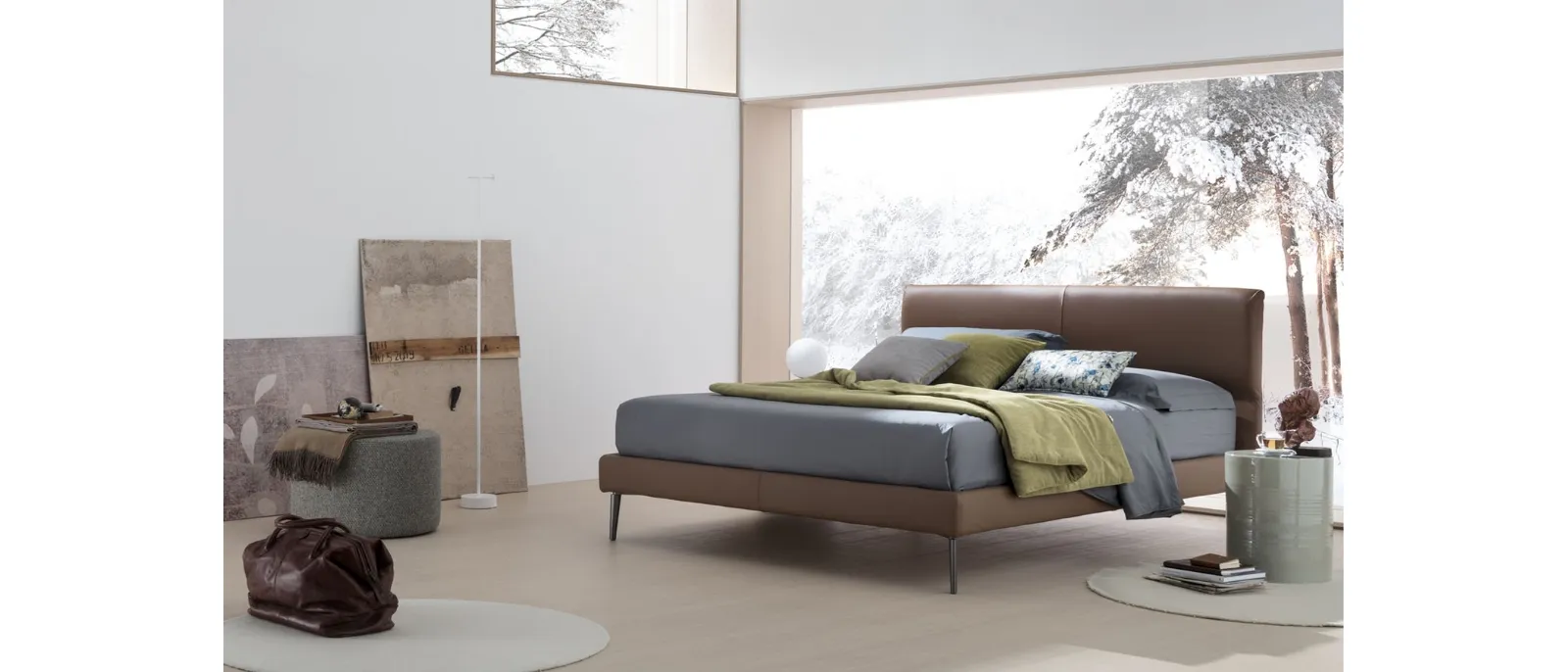 Letto matrimoniale in pelle Benny di V&Nice