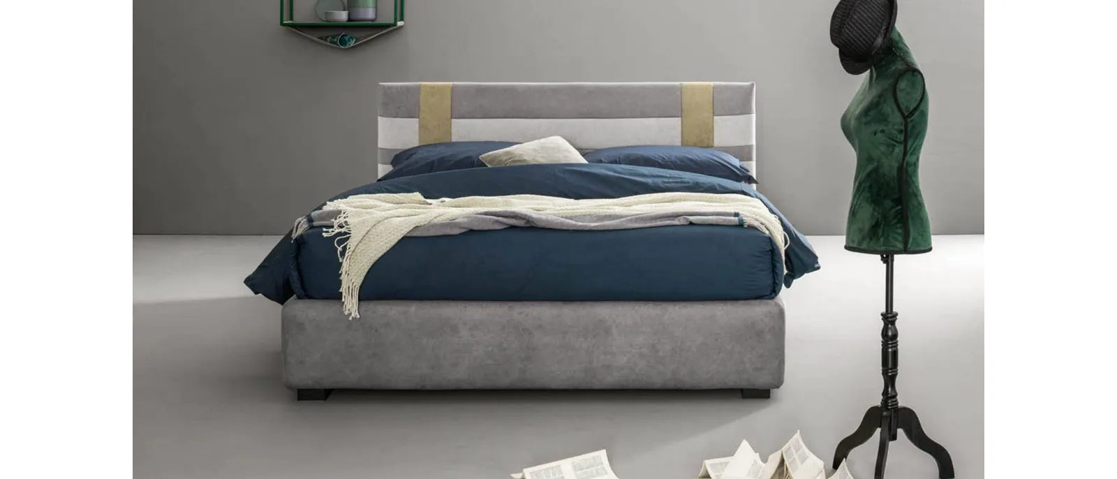 Letto moderno in tessuto imbottito Net di Bside