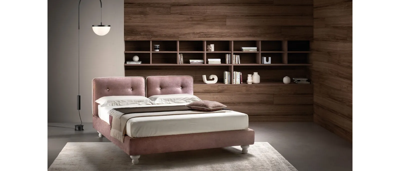 Letto in tessuto imbottito con testiera relax regolabile Nice di Bside