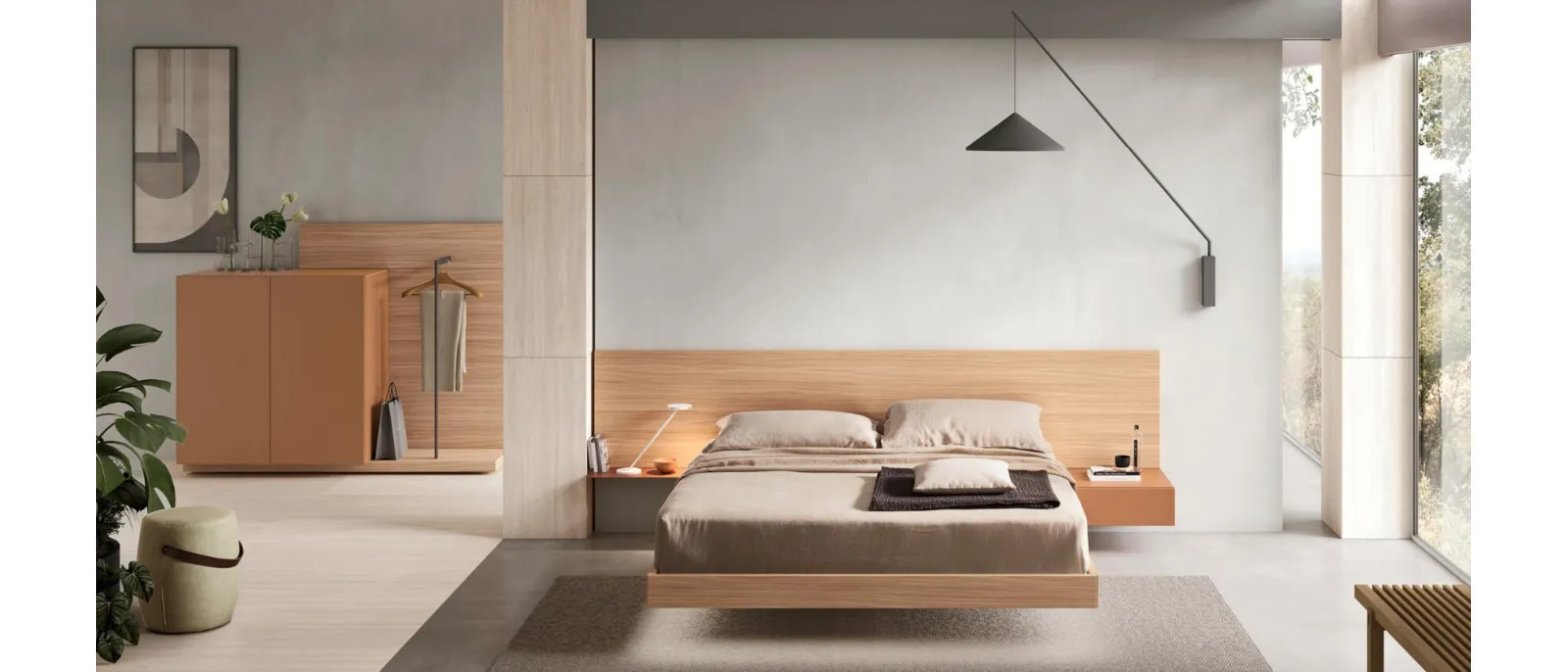 Letto con testiera Bumpy di Maronese