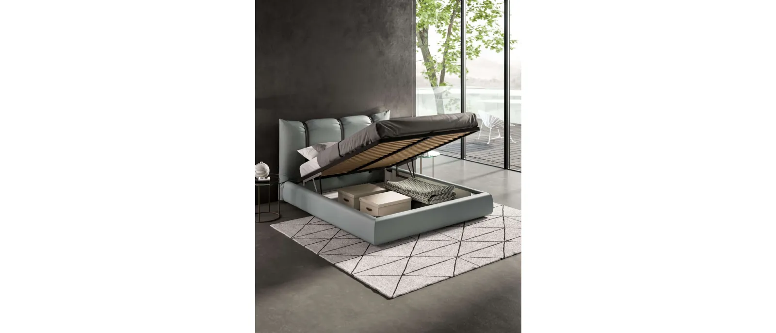 Letto con box contenitore Confit di Ozzio