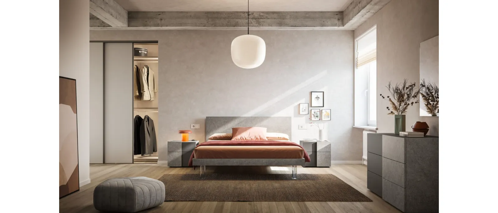 Letto con testiera Cremi Night 24 di Orme