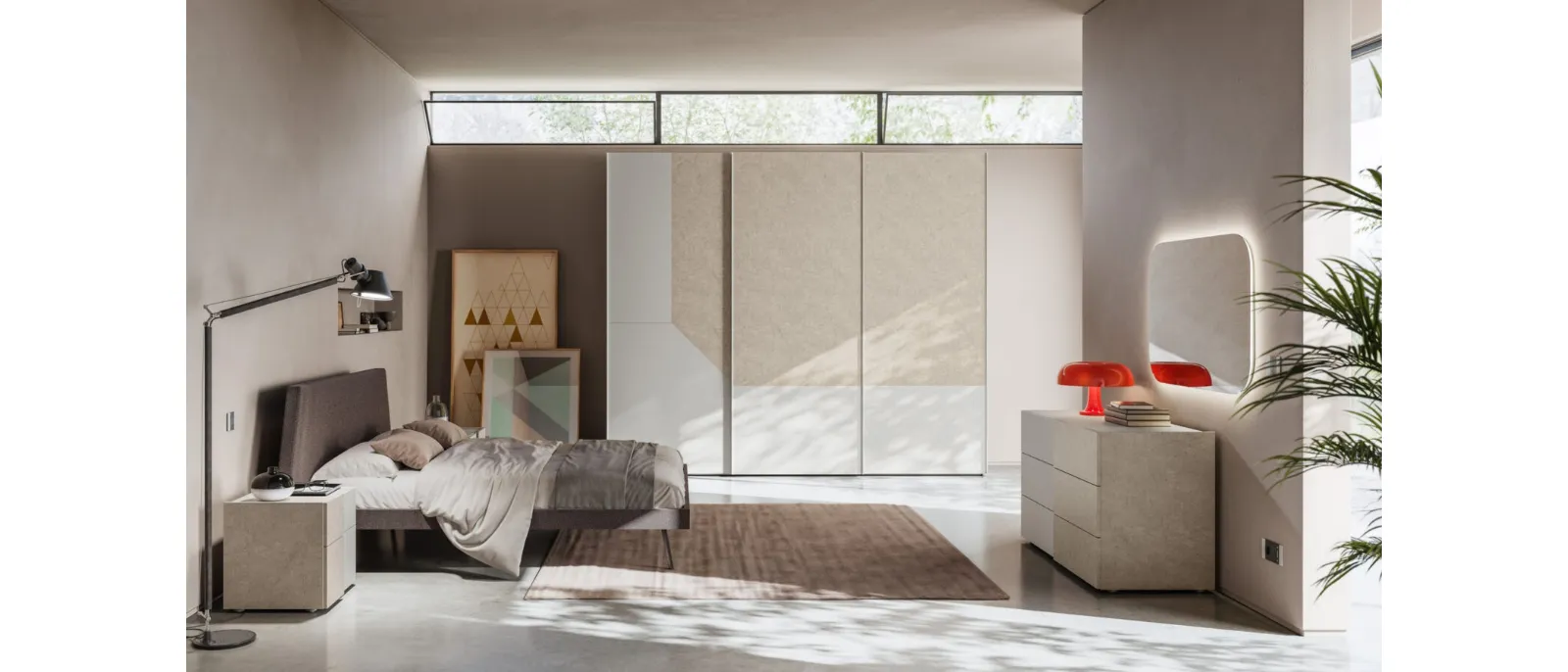 Letto matrimoniale Esacto Night 21 in tessuto imbottito di Orme