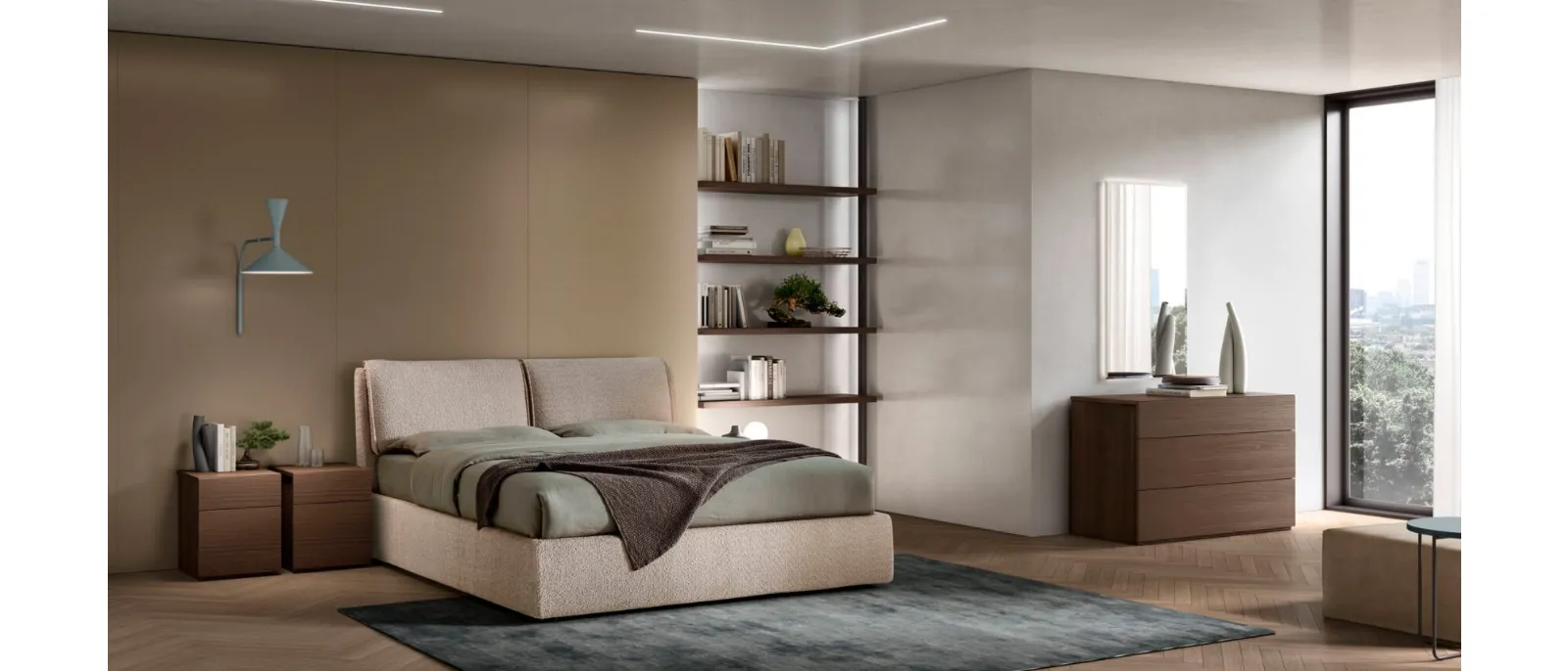 Letto imbottito Ester con box contenitore di Maronese