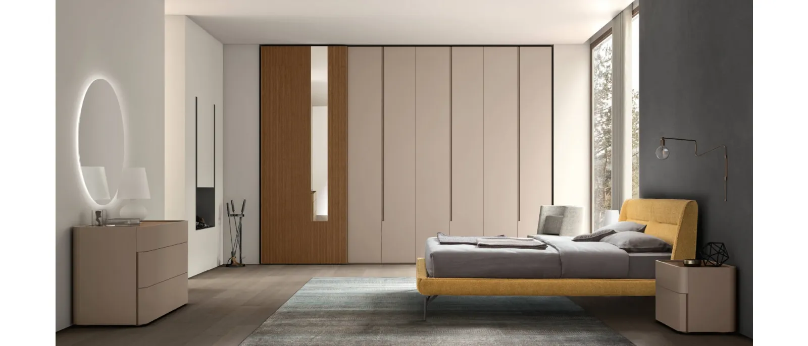 Letto in tessuto imbottito Henry di Maronese