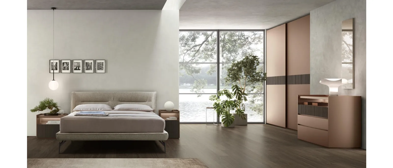 Letto in tessuto imbottito Henry di Maronese
