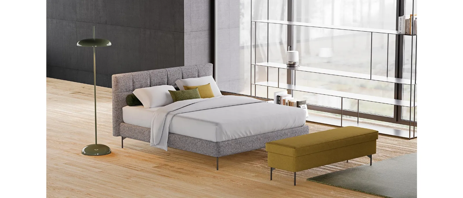 Letto moderno con testiera trapuntata Joy di Divaletti Home