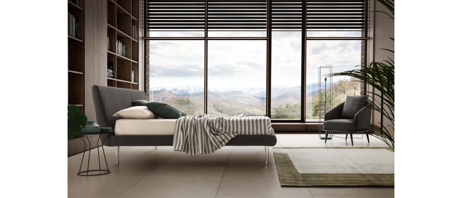 Letto Metropolitan in tessuto imbottito di Le Comfort