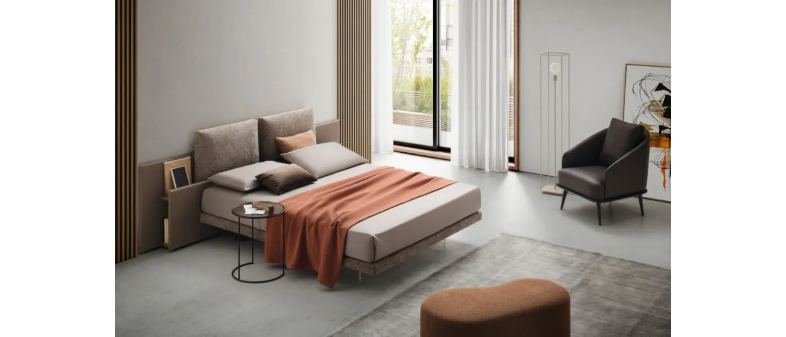 Letto Opera in tessuto imbottito di Le Comfort