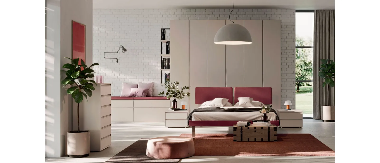 Letto con testiera in tessuto Cecilia di Orme