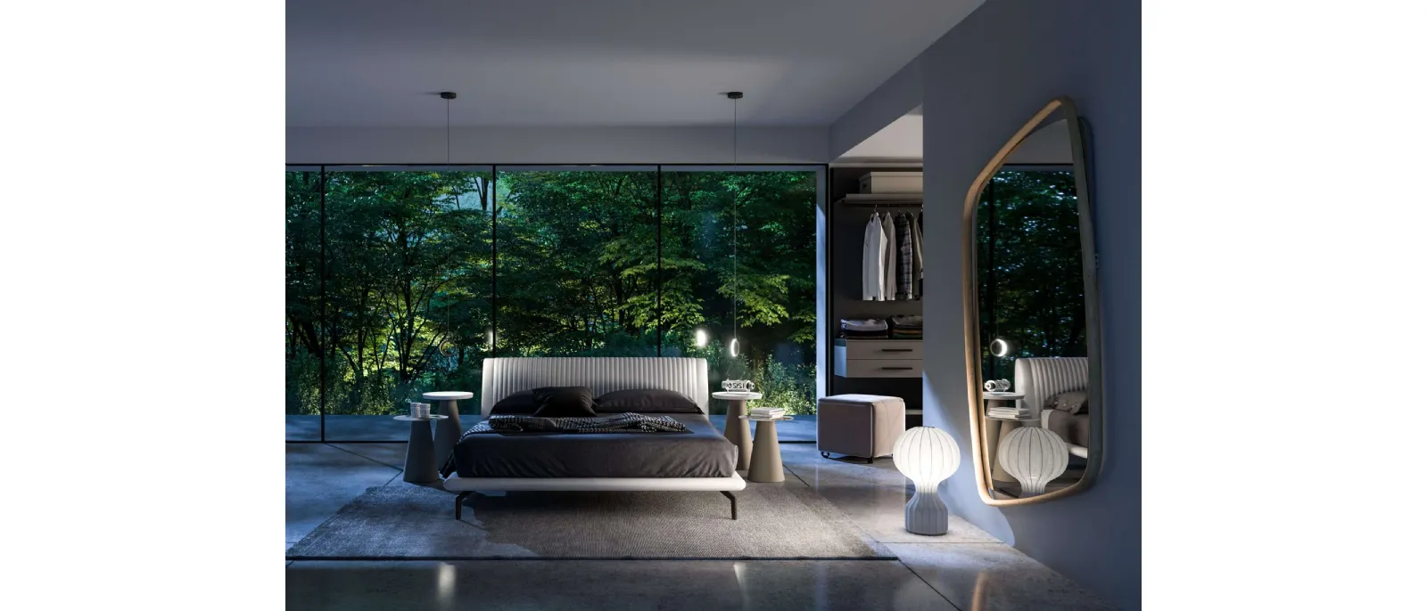 Letto in pelle Globo di Ozzio