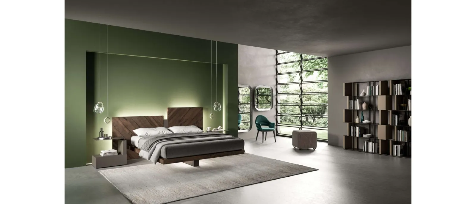 Letto con box contenitore Nazarè di Ozzio