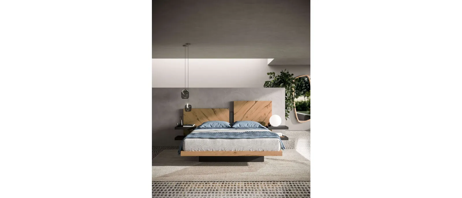 Letto con box contenitore Nazarè di Ozzio