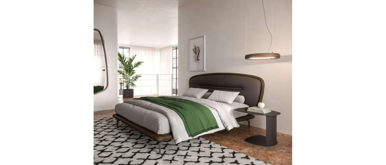 Letto in pelle Romance di Ozzio