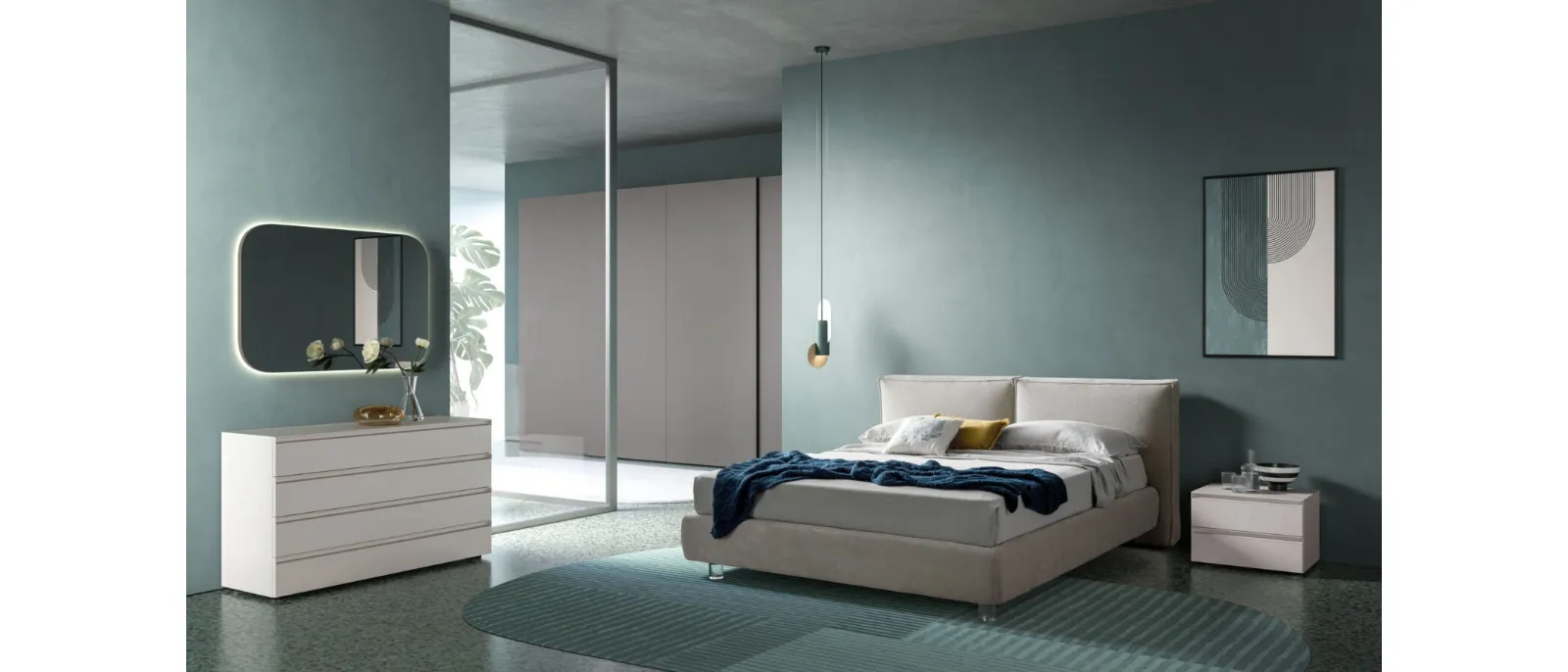Letto Sally Night 31 in tessuto imbottito di Orme