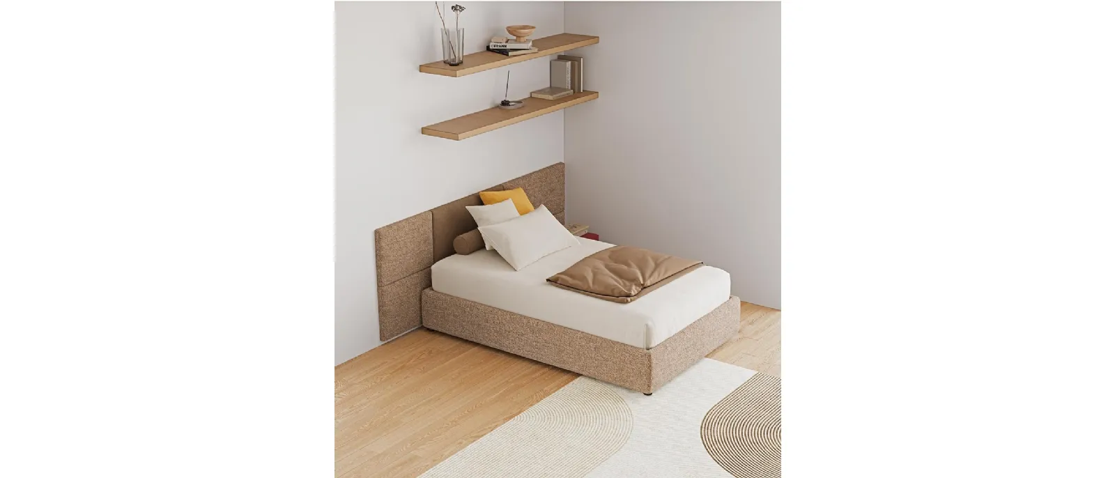 Letto singolo Boiserie Brick + Sommier di Divaletti Home