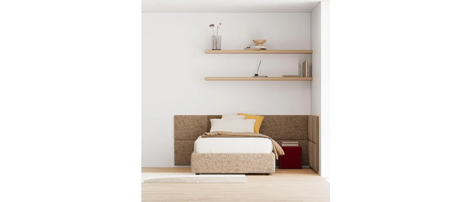 Letto singolo Boiserie Brick + Sommier di Divaletti Home
