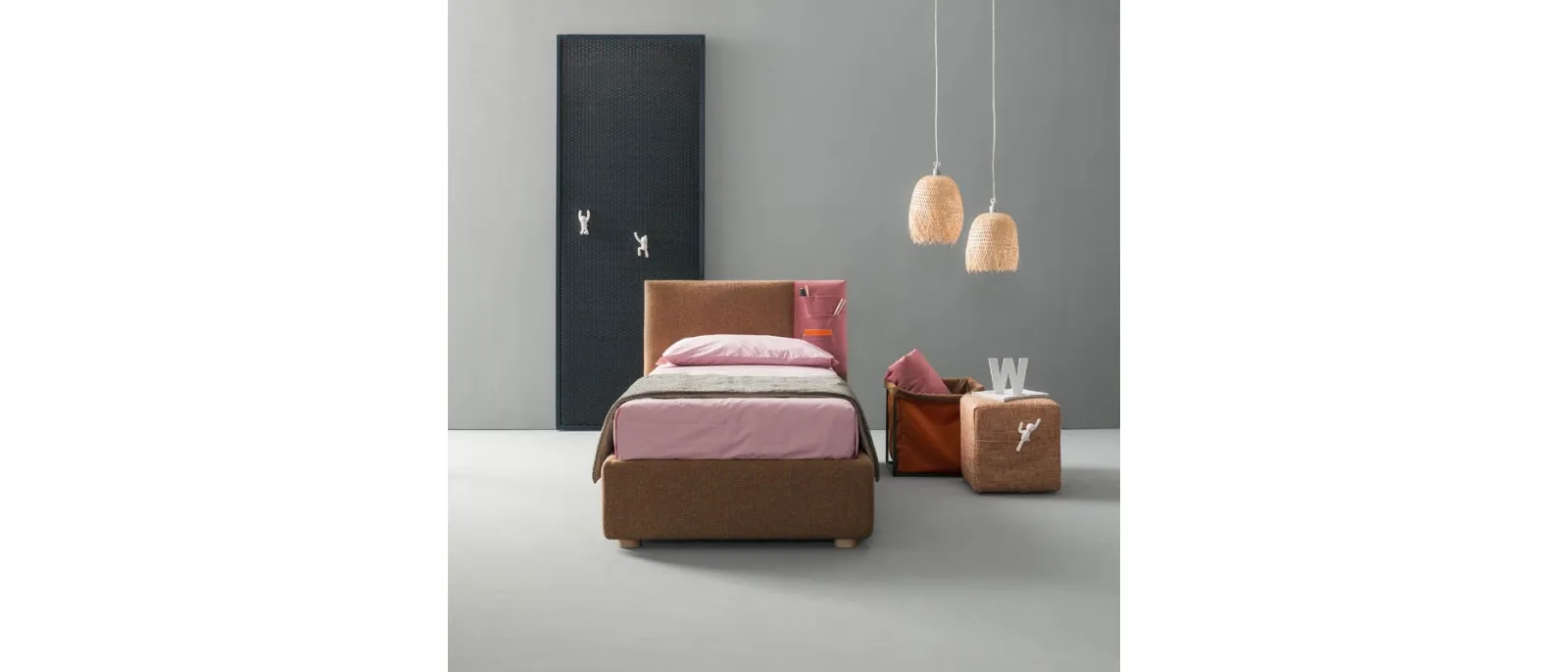 Letto singolo con contenitore Rift di Bside