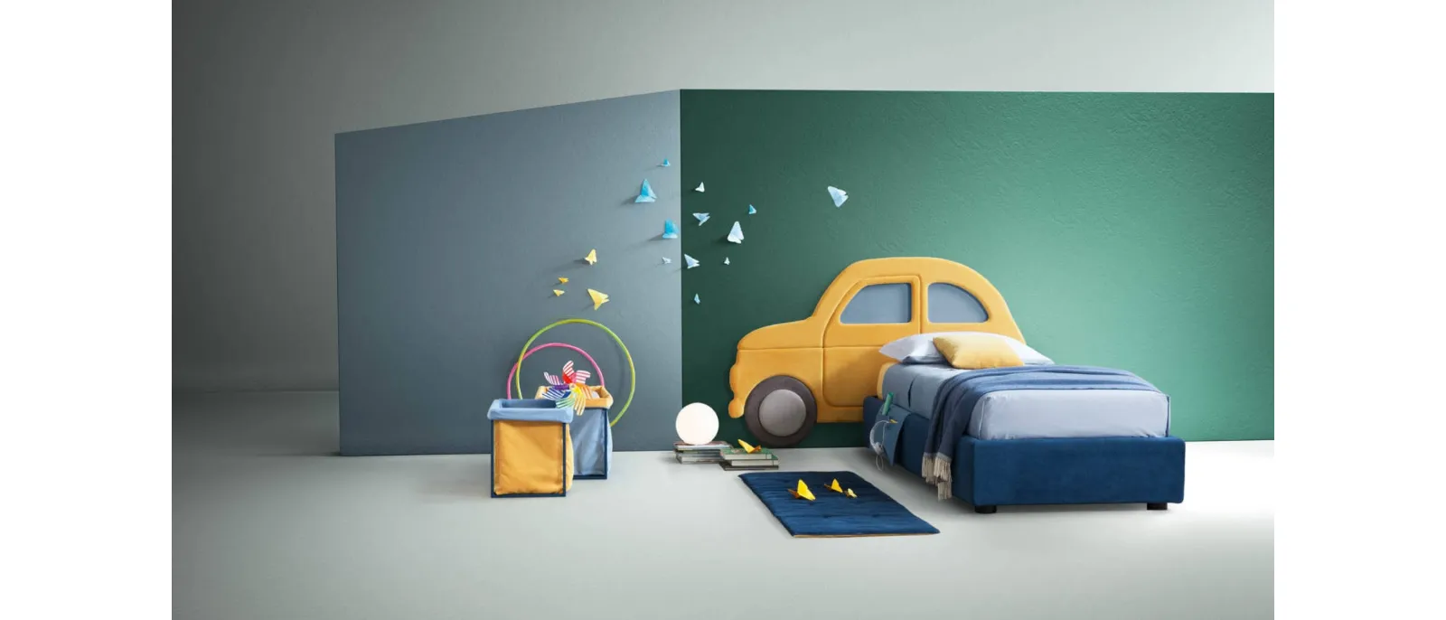 Letto moderno in tessuto per bambini Car di Bside