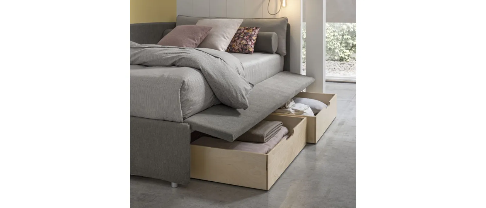 Daybed Singolo con secondo letto estraibile o contenitore Joy Estraibile di V&Nice