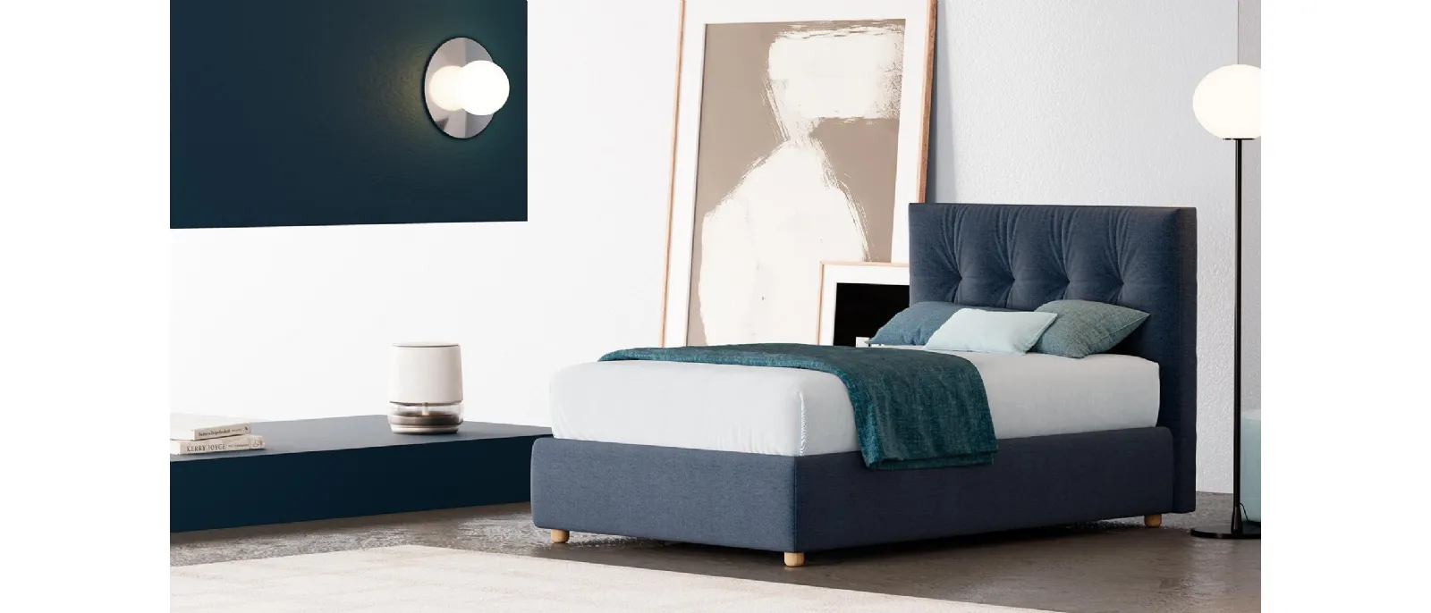 Letto singolo Kim in tessuto trapuntato di Divaletti Home