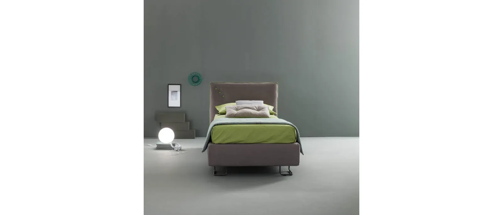 Letto moderno in tessuto con testiera Snap di Bside