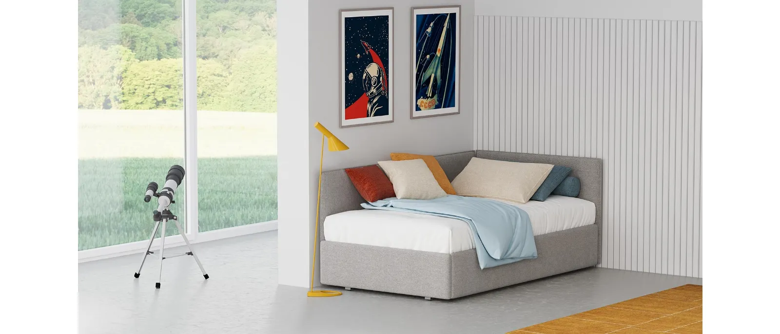 Letto singolo Soul con contenitore di Divaletti Home