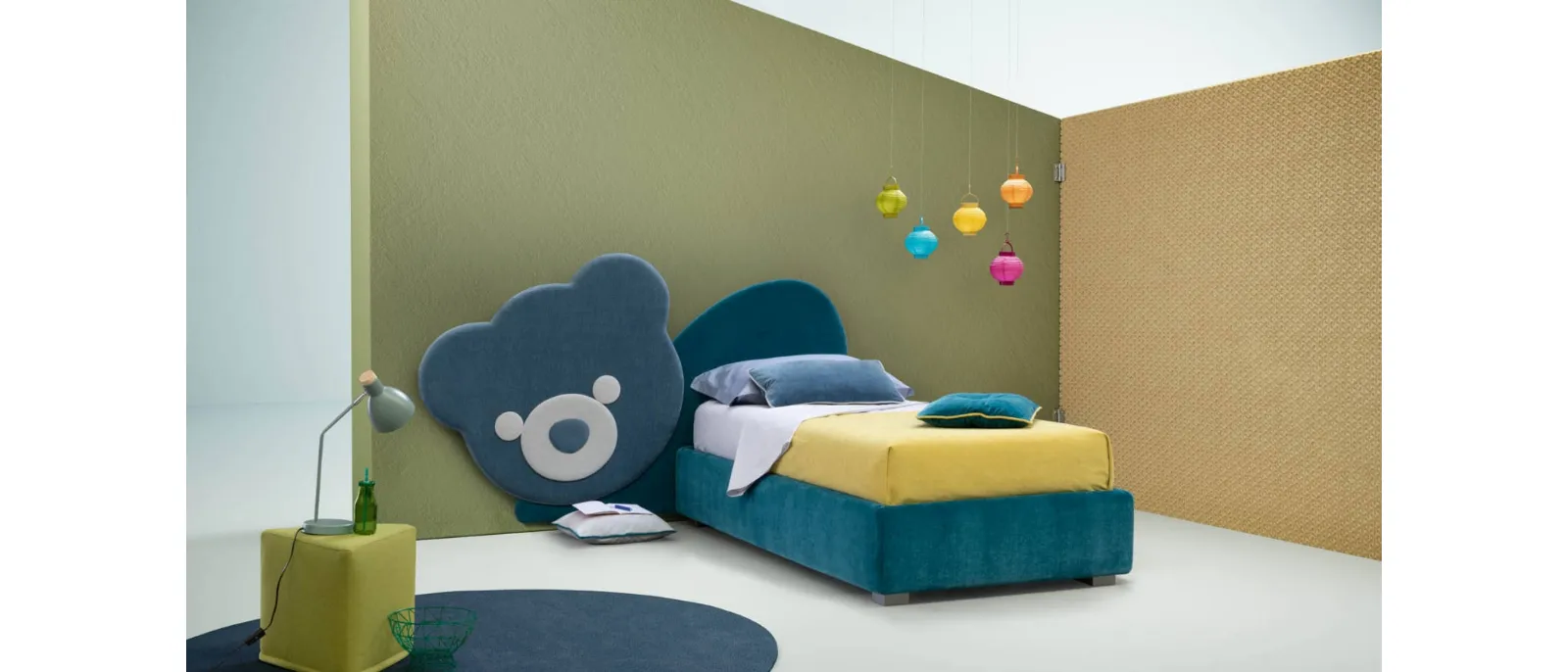 Letto singolo in tessuto per bambini Ted di Bside