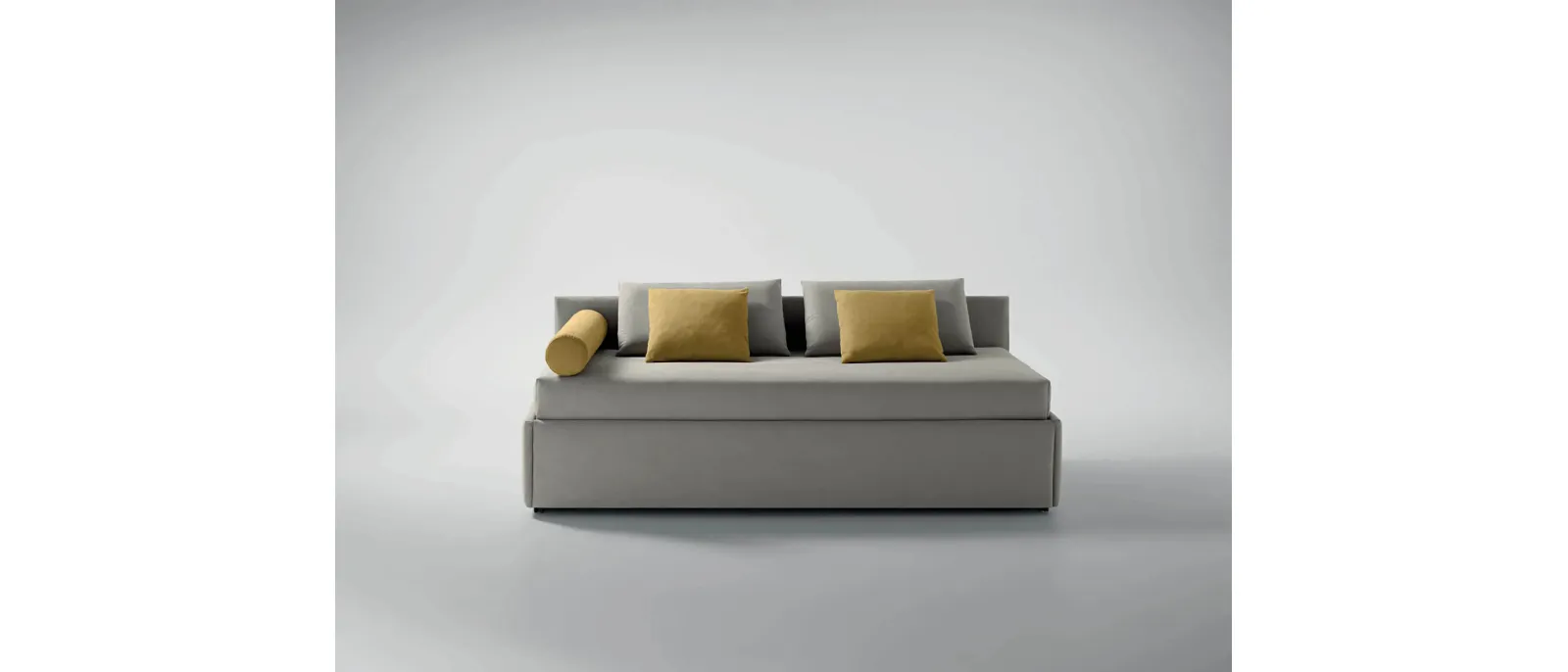 Letto singolo in tessuto imbottito Twice Centrale Basso di Bside